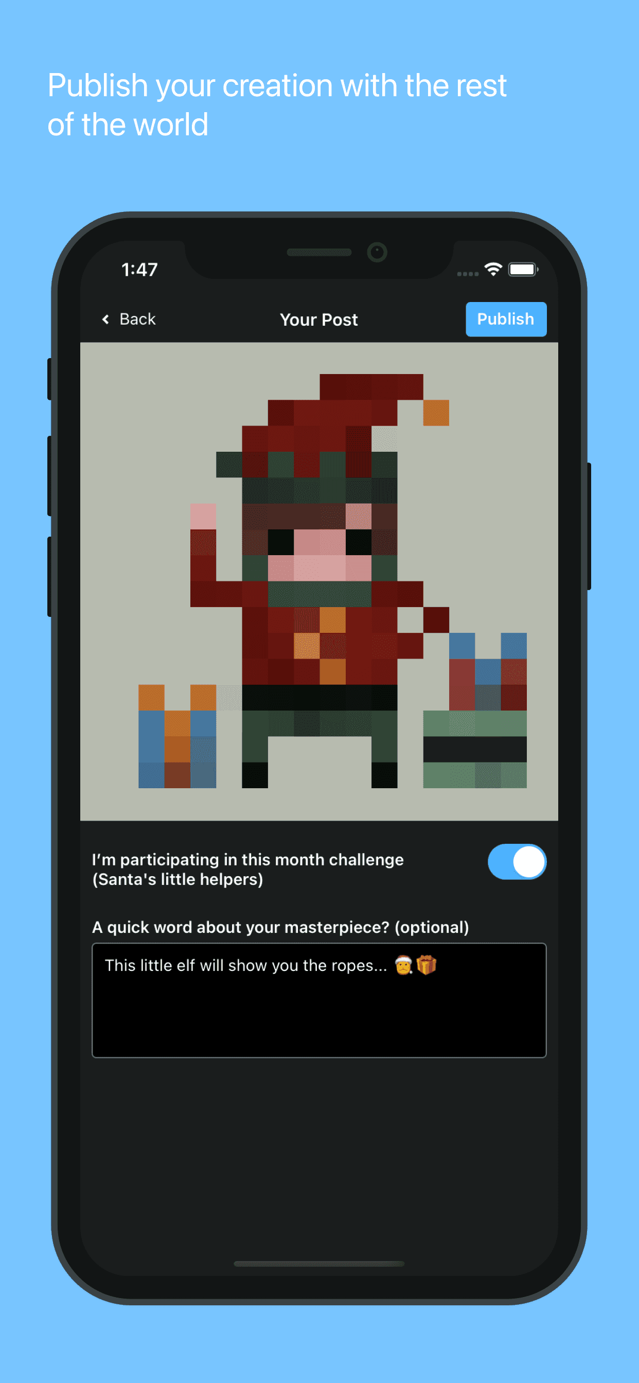 [Fig.3] Pix publishing screen