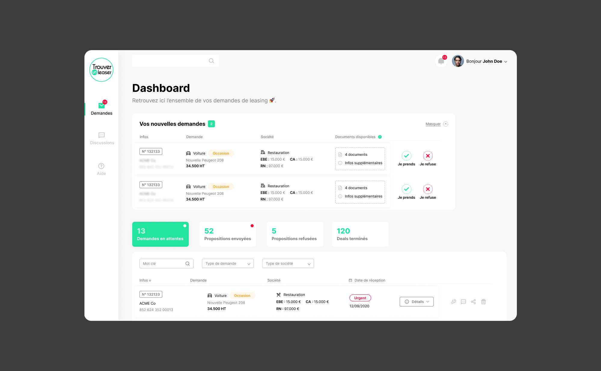 Designing a minimum viable product for Trouver un Leaser.