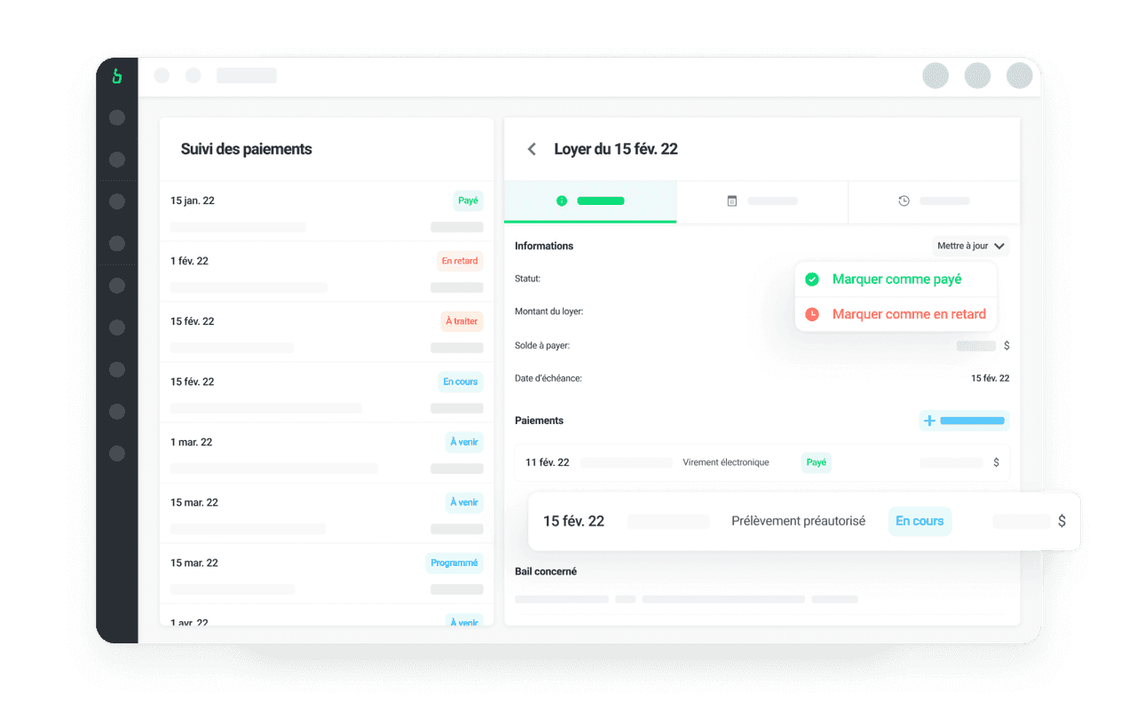 [Fig.1] Payment tracking feature designed for Bloc Solutions.